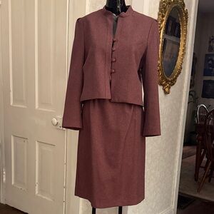 Vintage Joseph Feldman 2-Piece Skirt Suit Set Textured Mauve